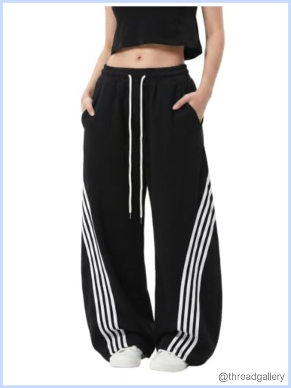 Wide Leg Sweatpants Baggy Barrel Lounge Pants Drawstring